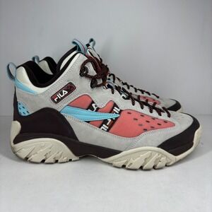 FILA Fixture Mens Sneakers‎ Gray Coral Blue Hiking Trail Shoes Size 11.5